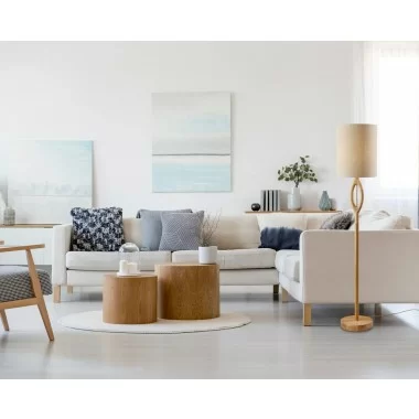 Adesso Mayfair Floor Lamp Natural Wood