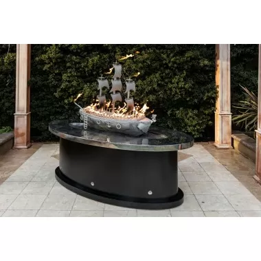 The Outdoor Plus La Pinta Fire Table - Stainless Steel Top & Powder Coated Base