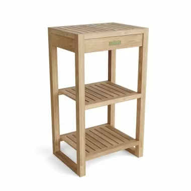 Anderson Teak Spa Towel Table with 2-Shelf
