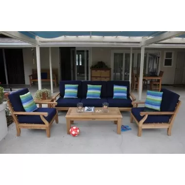 Anderson Teak Riviera Luxe 7-Pieces Modular Set With Rectangular Table B