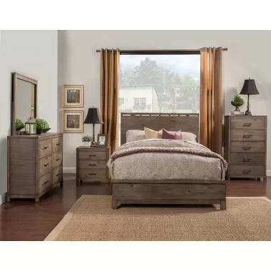Alpine Furniture Sydney 6 Drawer Dresser, Weathered Grey - Lifestyle