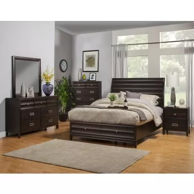 Alpine Furniture Legacy Queen Storage Bed in Black Cherry - Lifestyle