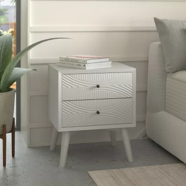  Alpine Furniture Tranquility Nightstand in White - Lfiestyle