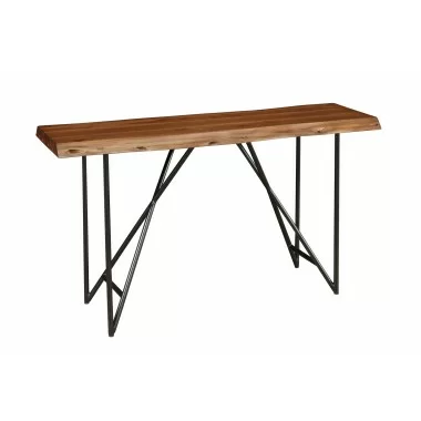 Alpine Furniture Live Edge Sofa Table in Light Walnut