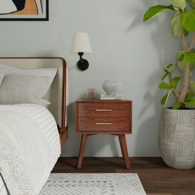 Alpine Furniture Gramercy 2 Drawer Nightstand - Lifestyle