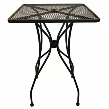 H&D Seating Square Wrought Iron Mesh Top Table w/ Bar Height Base