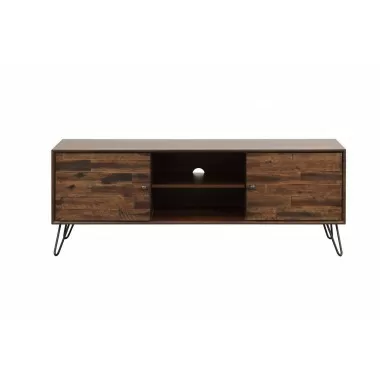 Crawford and Burke Wexford 56 inch Dark Brown 2-Door 2-Shelf Media Console, Front Angle