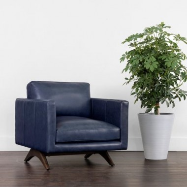 Sunpan Rogers Armchair Cortina Ink Leather 