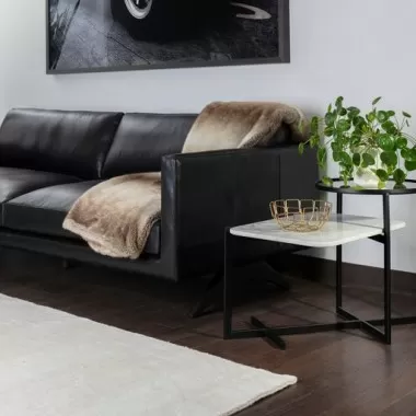 Sunpan Rivas End Table White Marble - Lifestyle