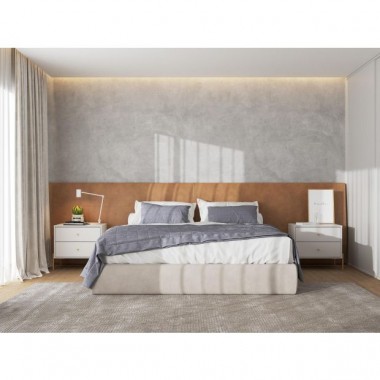 Manhattan Comfort Jasper Full Extension Drawer Nightstand in Off White (Set of 2)