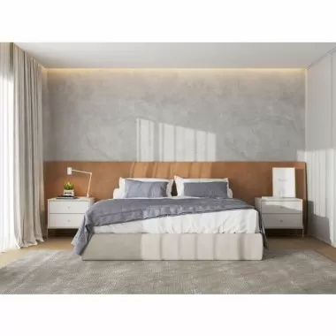 Manhattan Comfort Jasper Full Extension Drawer Nightstand in Off White (Set of 2)