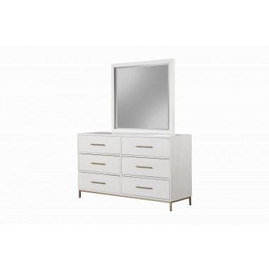  Alpine Furniture Madelyn Dresser in White - Angled