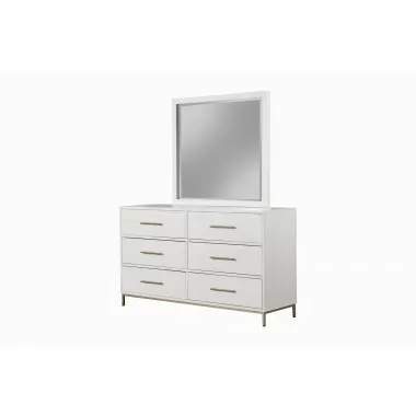  Alpine Furniture Madelyn Dresser in White - Angled