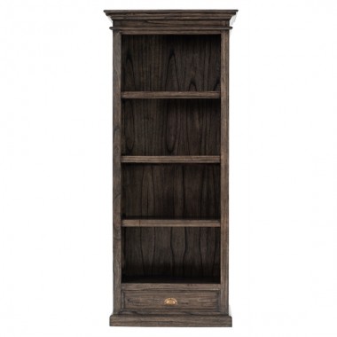 Nova Solo Halifax Mindi Wood Bookcase with 1 Drawer - Front Angle