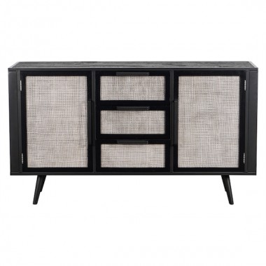 NovaSolo Nordic Smooth Boat Wood & Iron Buffet 2 Doors 3 Drawers