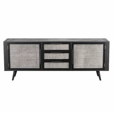 NovaSolo Nordic Smooth Boat Wood & Iron Buffet 2 Doors 3 Drawers