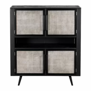 Nova Solo Nordic Mindi Smooth Boat Wood & Iron Buffet - 4 Doors - Front Angle