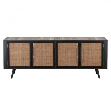 Nova Solo Nordic Rattan TV Dresser - 4 Doors - Front Angle