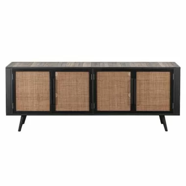 Nova Solo Nordic Rattan TV Dresser - 4 Doors - Front Angle