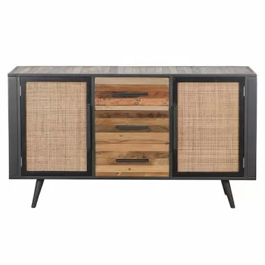 NovaSolo Nordic Rattan Buffet - 2 Doors 3 Drawers - Front Angle