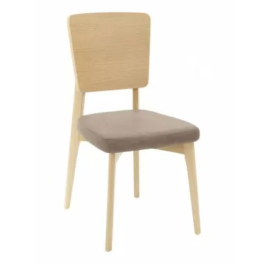 European Beechwood Wood Dining Chair - Light Walnut