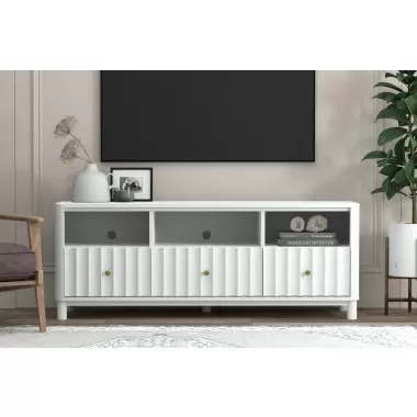 Alpine Furniture Stapleton TV Console in White - Lifestyle