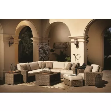 Sunset West Coronado Wicker Sectional With Cushions - Lifestyle