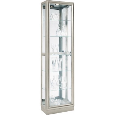 Pulaski Furniture Side Entry 5 Shelf Curio Cabinet in Platinum Silver