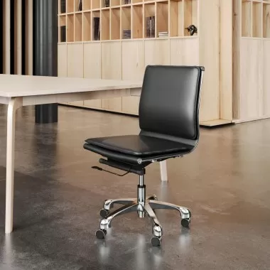 Zuo Modern Lider Plus Armless Office Chair in Black - Lifestyle