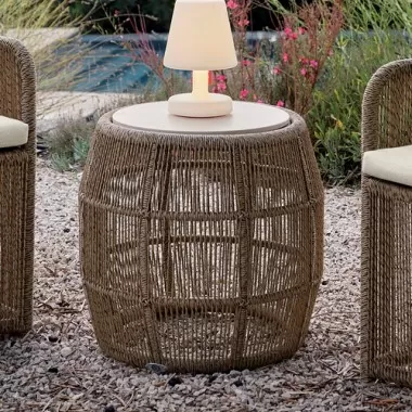 Skyline Design Calixto Side Table with Glass Outdoor