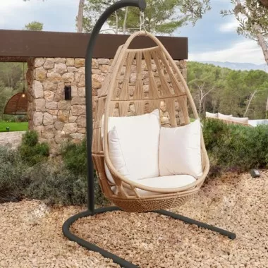 Skyline Design Krabi Hanging Chair with Sunbrella Cushion & Stand Outdoor