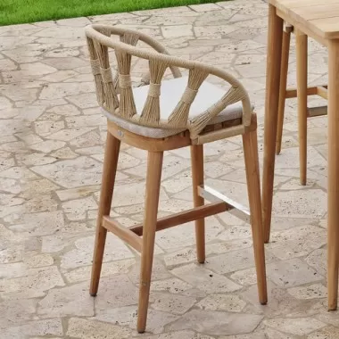 Skyline Design Krabi Barstool with Sunbrella Cushion Outdoor