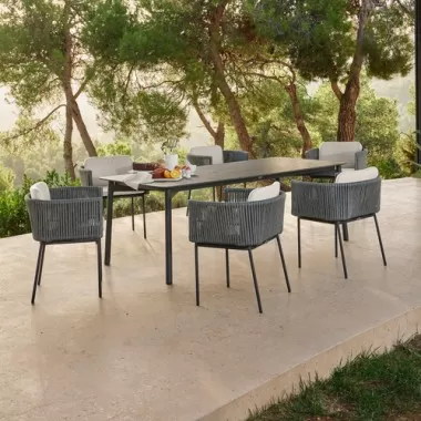 Skyline Design Boston 7-Piece Rectangular Dining Set with Sunbrella Cushions