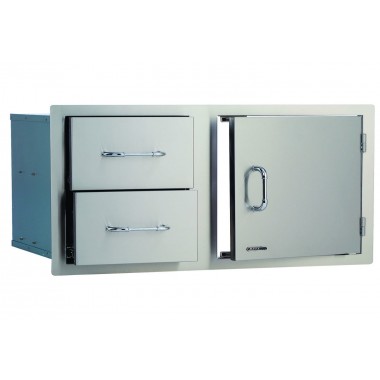 Bull BBQ 30" Door / Drawer Combo With 2 Drawers - Angled and Close-up