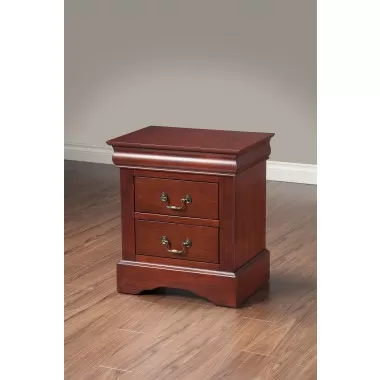 Alpine Furniture Louis Philippe II Nightstand in Cherry