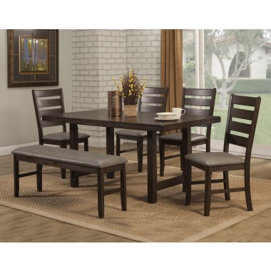 Alpine Furniture Emery Dining Table, Walnut - Lifestyle