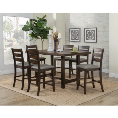Alpine Furniture Emery Pub Height Dining Table, Walnut - Lifestyle