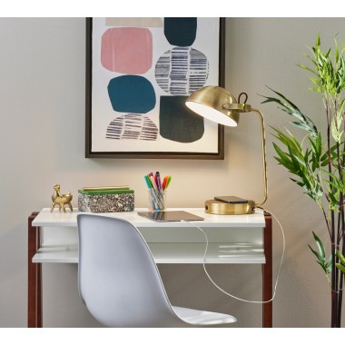 Adesso Brooks Adesso Charge Wireless Charging Desk Lamp Antique Brass  7