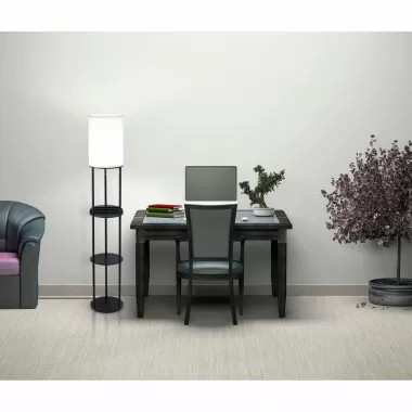 Adesso Charging Station Shelf Floor Lamp