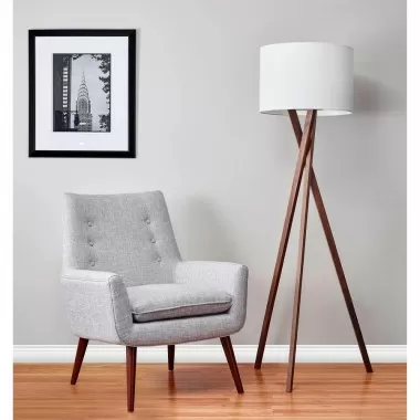 Adesso Brooklyn Floor Lamp Walnut