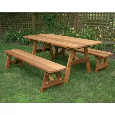 Red Cedar 27" Wide Classic Family Picnic Table with