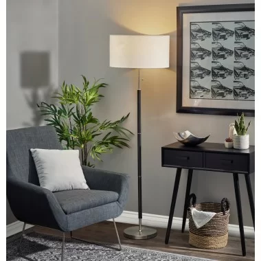 Adesso Hamilton Floor Lamp Brushed Steel