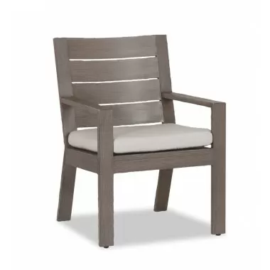 Laguna Dining Chair in Canvas Flax, No Welt - Front Side Angle