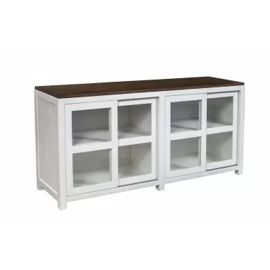 Alpine Furniture Donham Large Display Cabinet - Angled 