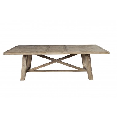 Alpine Furniture Newberry Extension Dining Table, Weathered Natural - Front Angle