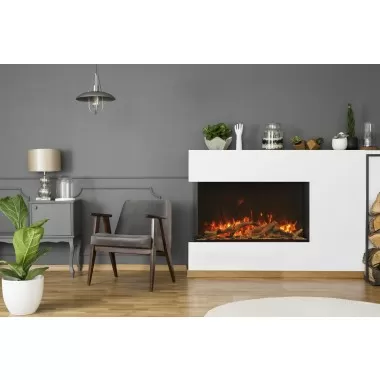 Amantii 40" Unit - 14 1/4" In Depth 3 Sided Glass Fireplace