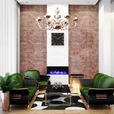 Amantii 40" Unit - 10 5/8" In Depth 3 Sided Glass Fireplace - Lifestyle