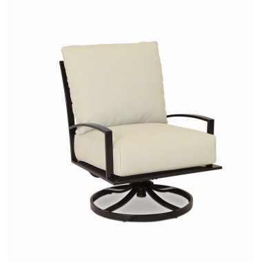 La Jolla Aluminum Club Swivel With Cushions In Canvas Flax With Self Welt