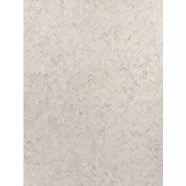 Exquisite Rugs Mosaic Leather Cowhide Ivory Area Rug 4055-001