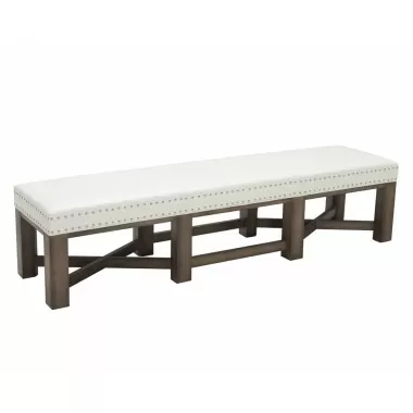 Sunpan Brixton Bench - Ivory - Angled